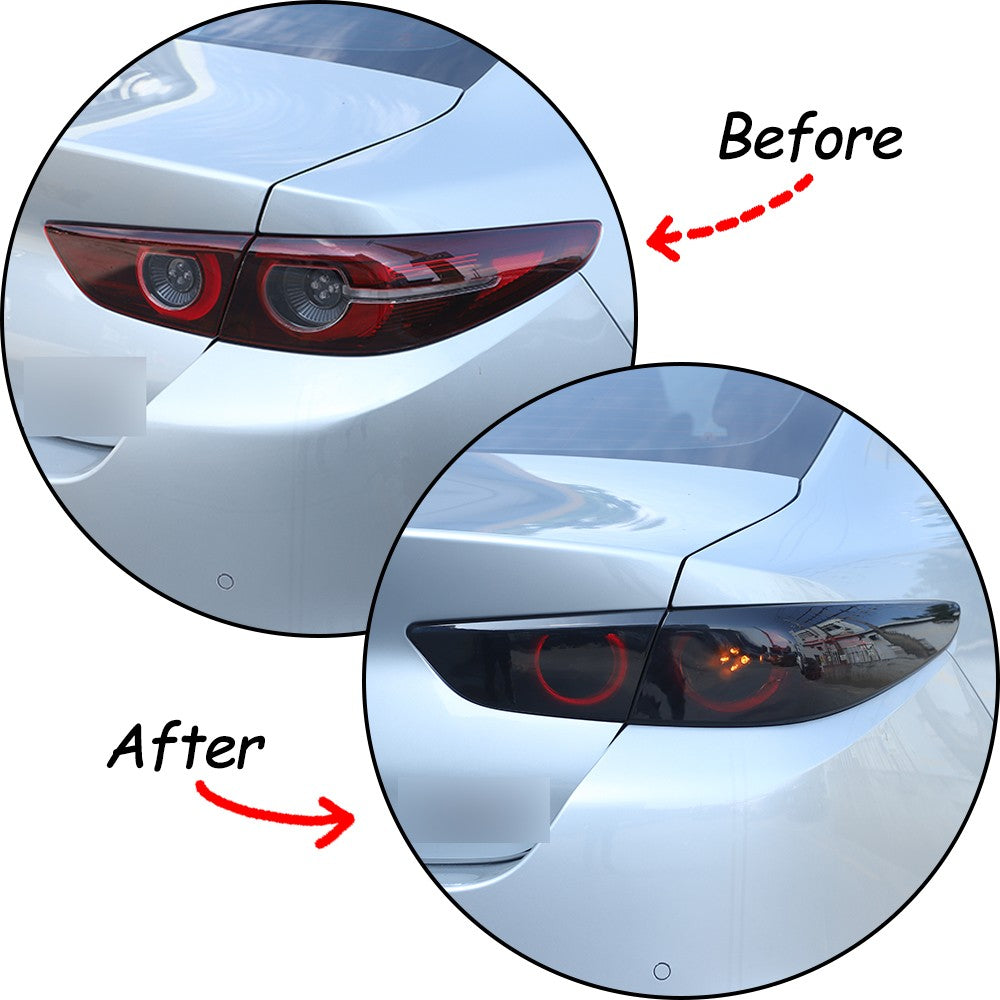 Smoked Black Tail Light Lamp Cover Guard Trim For Mazda 3 2020-21 16