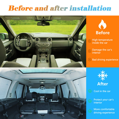 Full Window Sunshade Cover Shade Visor For Land Rover Discovery 4 LR4 L319 10-16 2