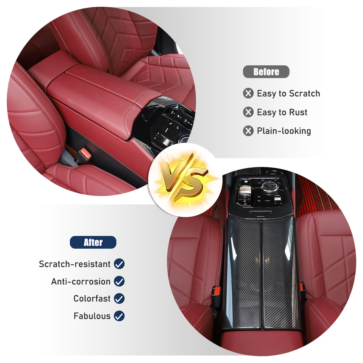 Real Carbon Fiber Center Console Armrest Box Cover Trim For BMW 5 Series G60 24+ 22