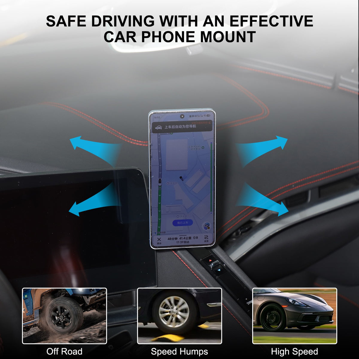 Magnetic Center Console Phone Mount Bracket For Corvette C8 2020-2025 US 17