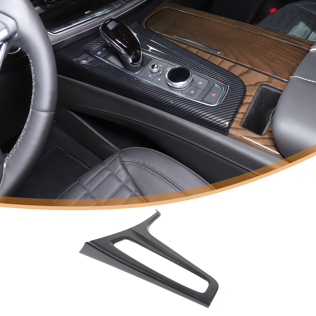 Carbon Fiber ABS Center Control Gear Trim Panel For Cadillac Escalade 21-23 US 18