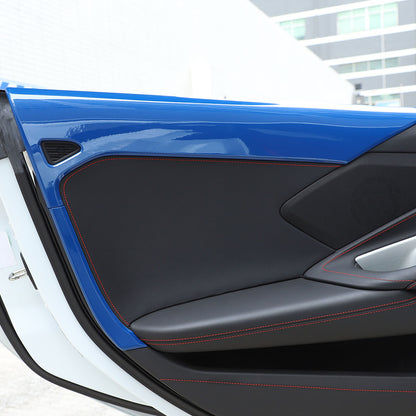 Blue ABS Inner Interior Door Panel Cover Trim For Corvette C8 Z51 Z06 2020-26 18