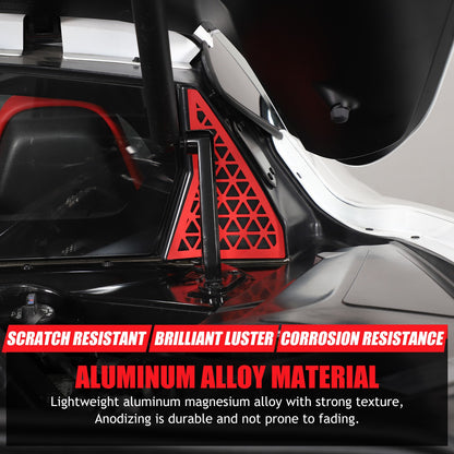 Red Alloy Front Bulkhead Engine Bay Decor Trim For Corvette C8 2020+ 8