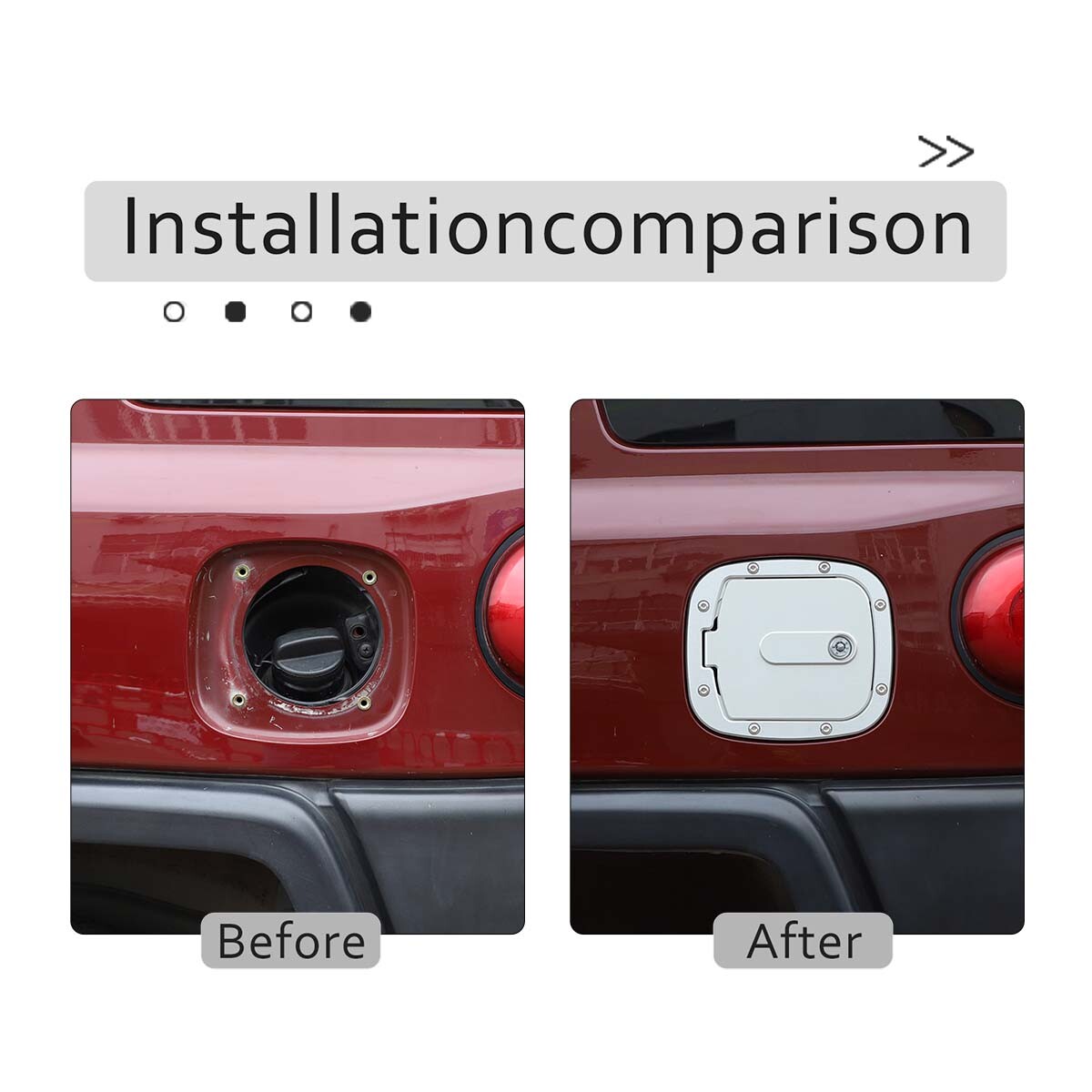 Sliver Fuel Tank Cover Gas Replacement Cover Trim For Toyota FJ Cruiser 2007-21 3