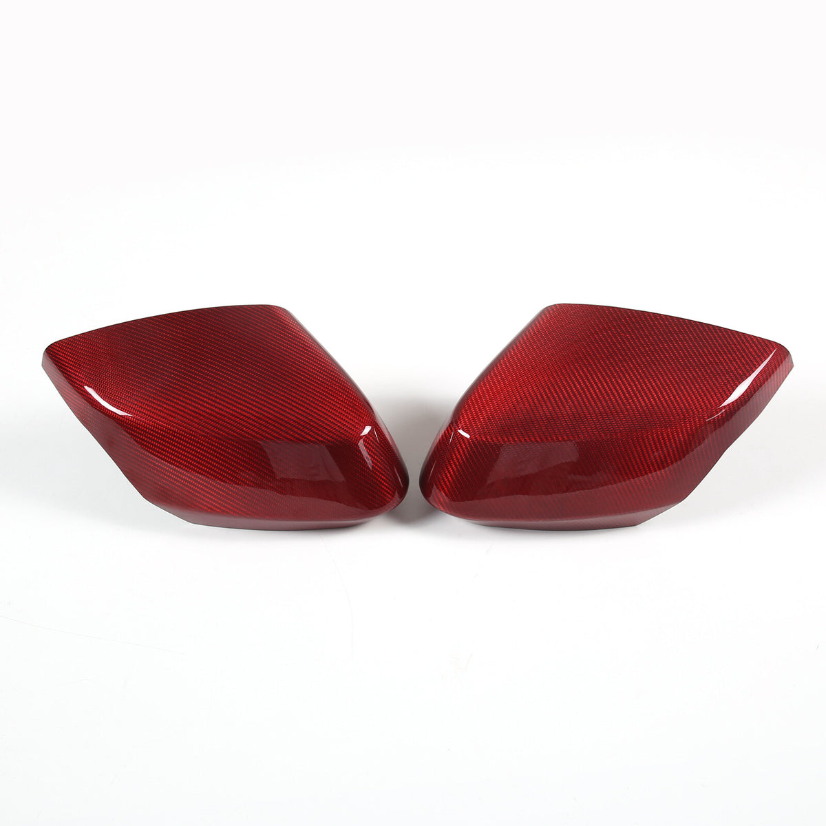 Red Real Carbon Fiber Side Rearview Mirror Cover Caps Trim For Corvette C8 20-26 10