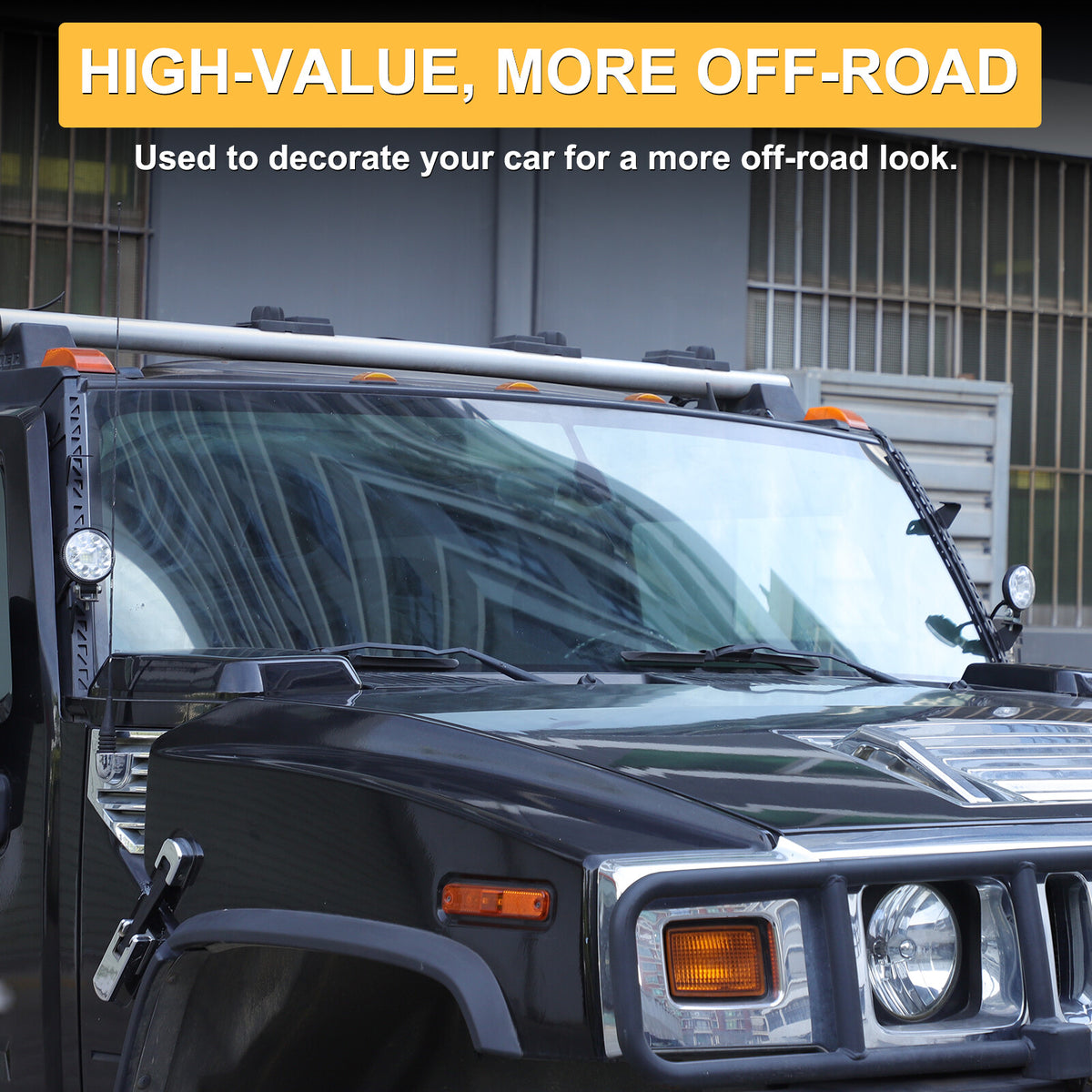 Black Steel A-Pillar LED Light Bar Mount Bracket For Hummer H2 2003-2009 13