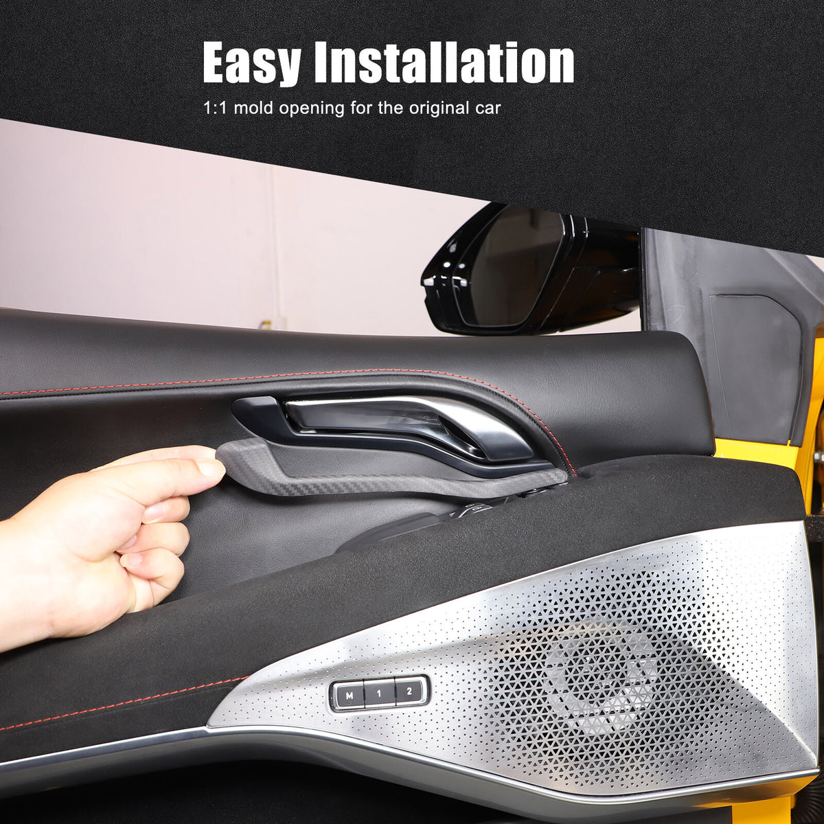 Matte Real Carbon Fiber Interior Door Handle Cover Trim For Lotus EMIRA 2021-25 17
