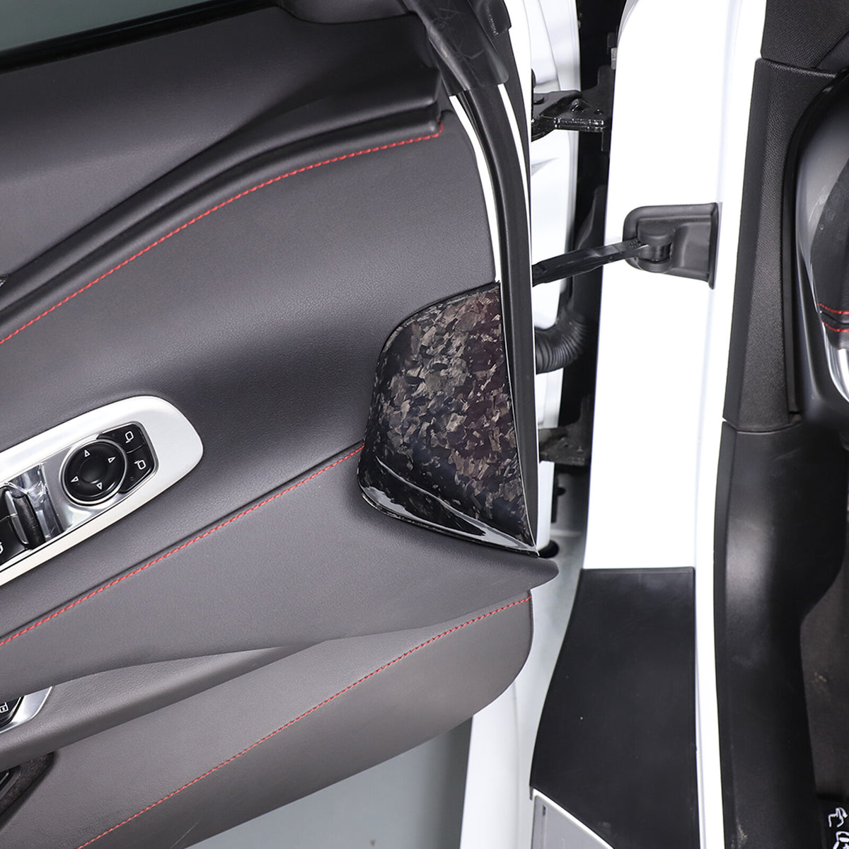 Forged Carbon Fiber Dashboard Side Air Outlet Vent Cover Trim For Corvette C8 11