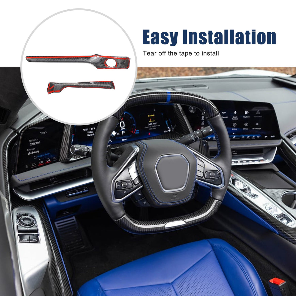 Real Carbon Fiber Center Console Ignition Button Trim For Corvette C8 2026+ 5