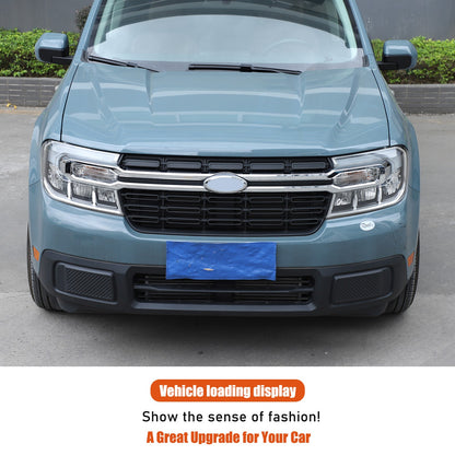 Glossy Piano Black Front Grille Cross Bar Trim For Ford Maverick 2022-2024 12