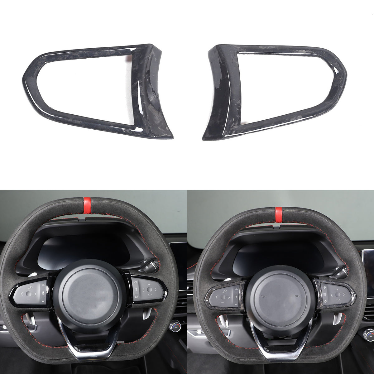 Forged Real Carbon fiber Steering Wheel Button Cover Trim For Lotus EMIRA 21-25 10