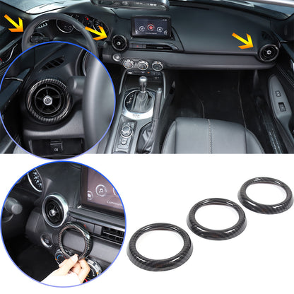 ABS Carbon Interior Set Panel Decor Cover Trim Kit For Mazda Miata MX5 MX-5 16+ 3