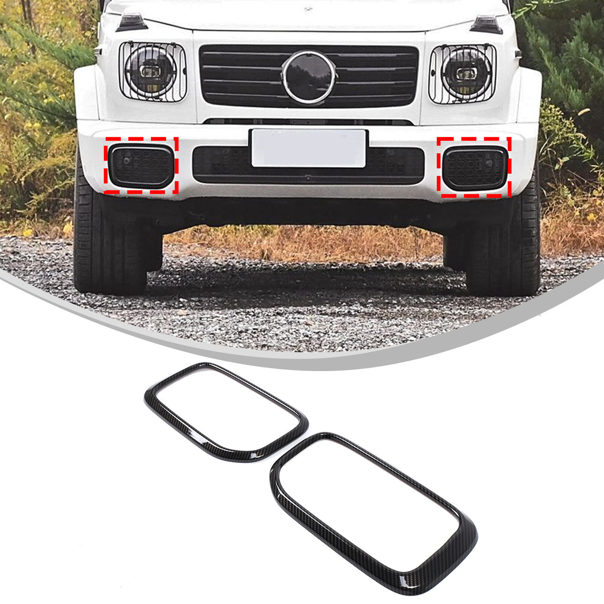 Carbon Fiber ABS Front Bumper Side Air Intake Trim For Benz G-Class W465 25+ US 2