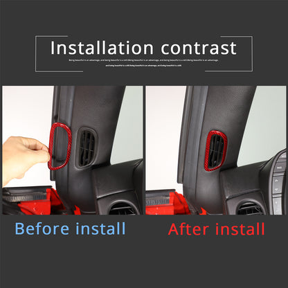 Red Carbon Fiber Interior A-pillar Speaker Frame Trim For Corvette C6 2005-2013 11