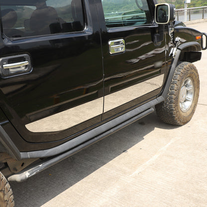 Stick-on Stainless Steel Side Accent Trim 4 Pc Fits Hummer H2 03-09 2