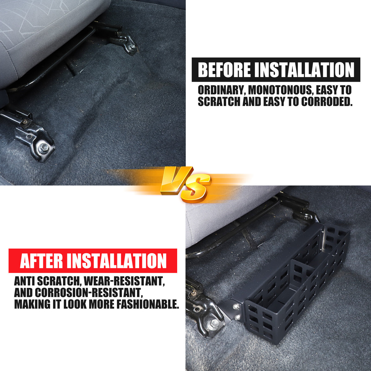 Aluminum Alloy Under Seat Storage Basket Tray For Toyota Tacoma 2016-2022 18