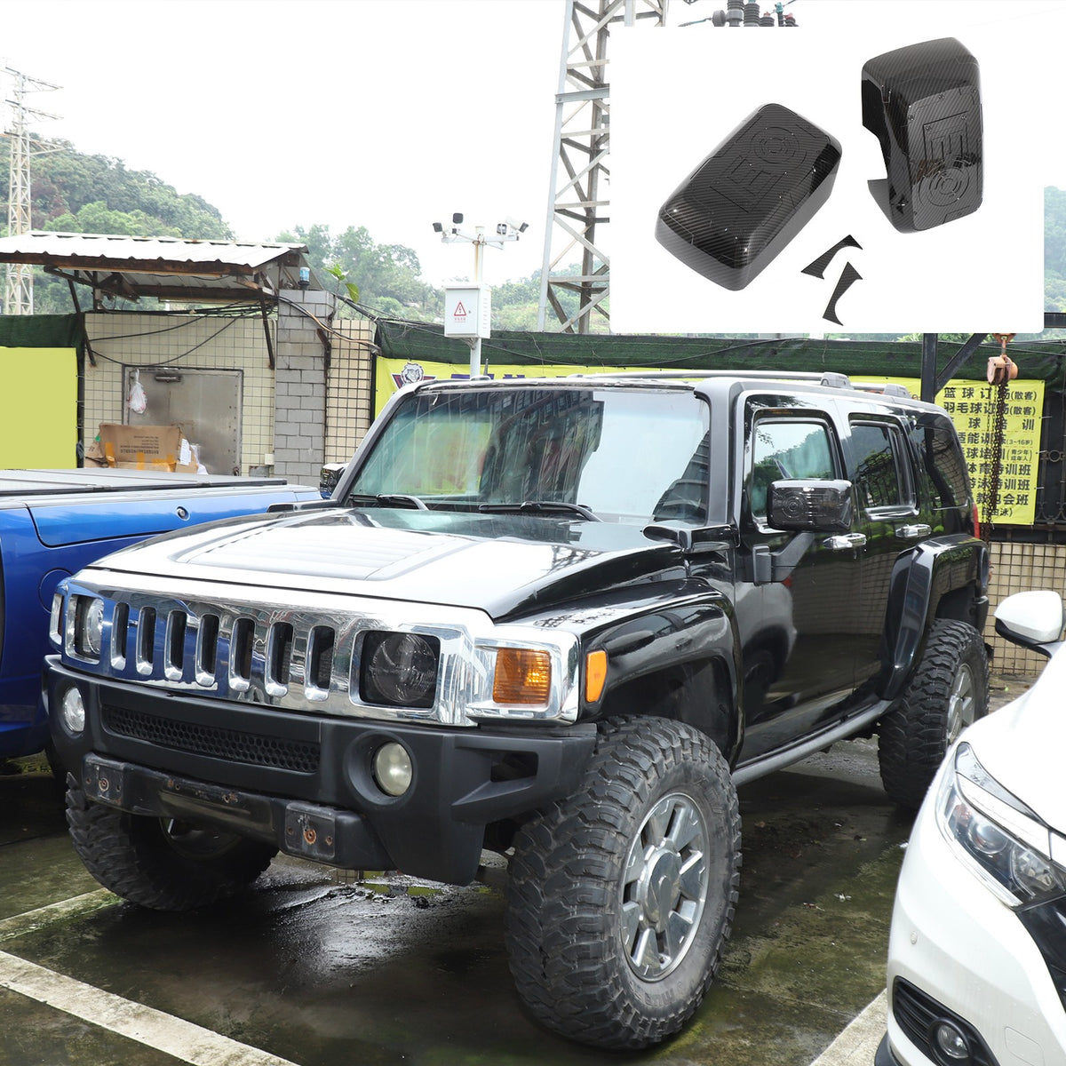 Mech ABS Carbon Fiber Outer Rearview Mirror Cover Trim For Hummer H3 2005-09 US 22