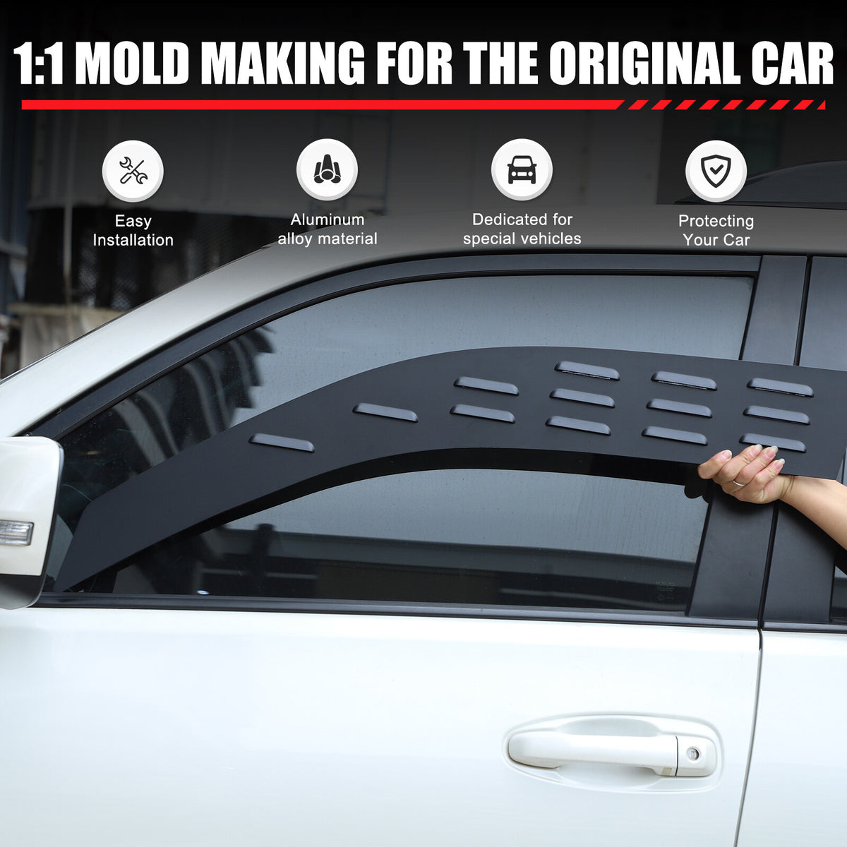Rear Door Window Louver Air Vent Screen Panel Trim For Toyota Land Cruiser Prado 11