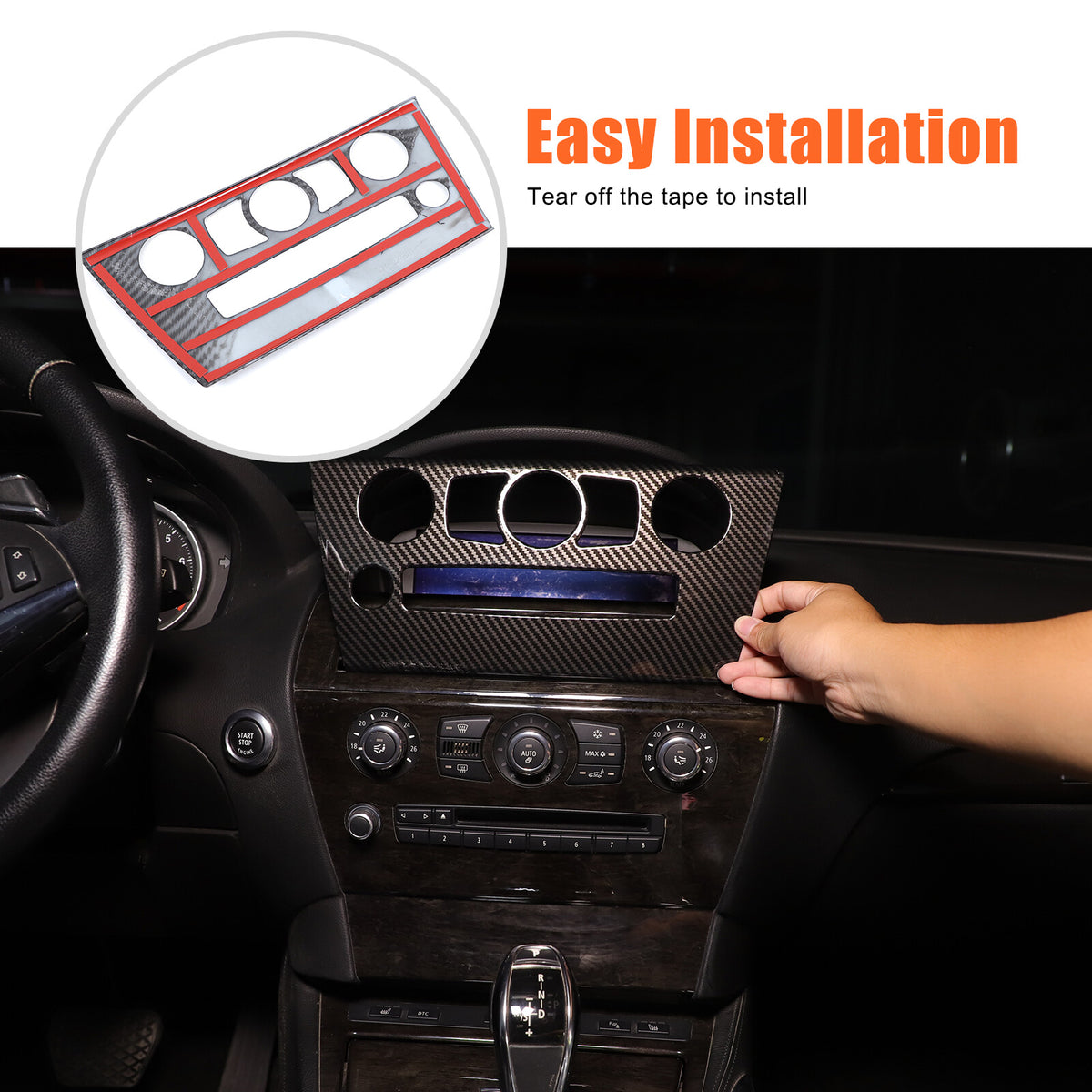 ABS Carbon Center Air Conditioning Cover Trim For BMW 6 Series E63 E64 2004-2009 11
