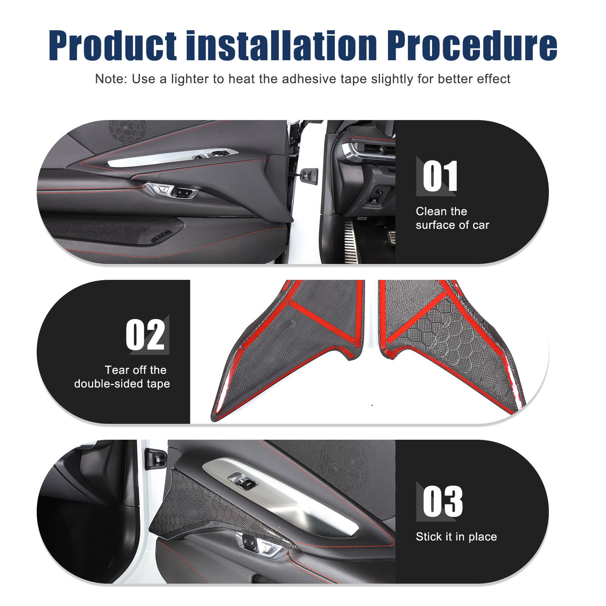 Real Honeycomb Carbon Fiber Interior Door Panel Cover Trim For Corvette C8 20-26 11