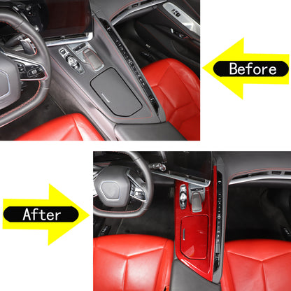 Red Real Carbon Fiber Interior Full Decor Cover Trim Kit for Corvette C8 2020-25 - Variants 21-25 27