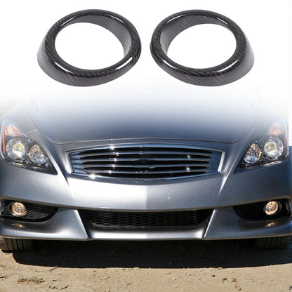 Real Carbon Fiber Front Fog Light Bezel Trim For Infiniti G Series 2010-2013 2