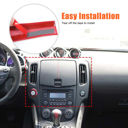 Red ABS Center Console Air Outlet Panel Frame Trim For Nissan 370Z Z34 2009-20 7