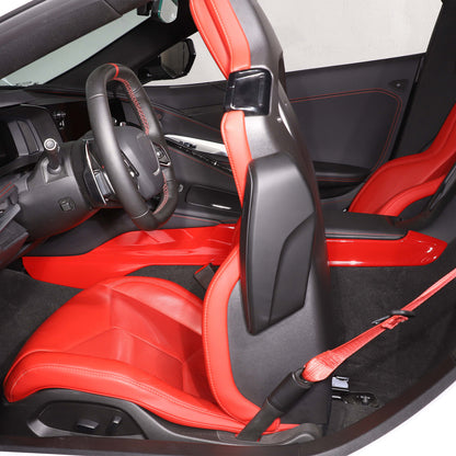 Red Full Interior Set Dash Panel Decor Cover Trim Kit For Corvette C8 2020-25 - Variants 1-5 79