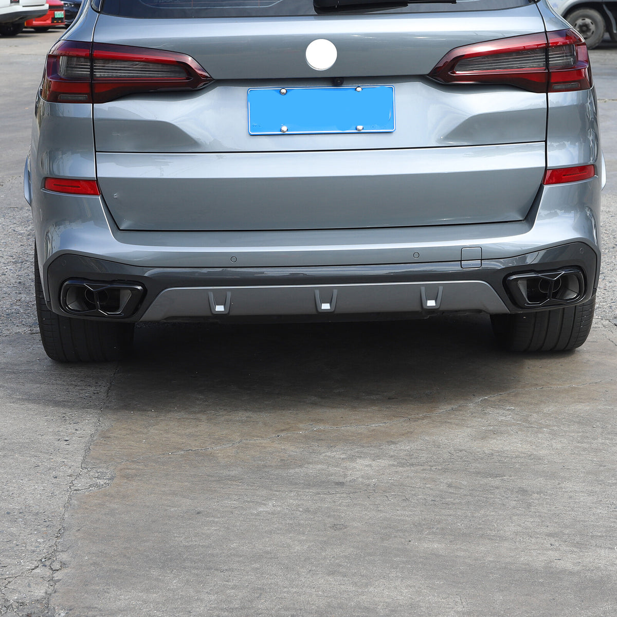 Black Rear Tail Pipe Cover Trim For BMW X5 X6 X7 M60 2019+ 2