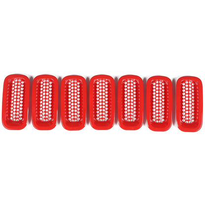 Sport Red ABS Front Grille Insect Screen Trim For Hummer H3 2005-2009 7