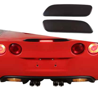 Smoked Black Front Headlight & Rear Tail Light Cover Trim For Corvette C6 05-13 39