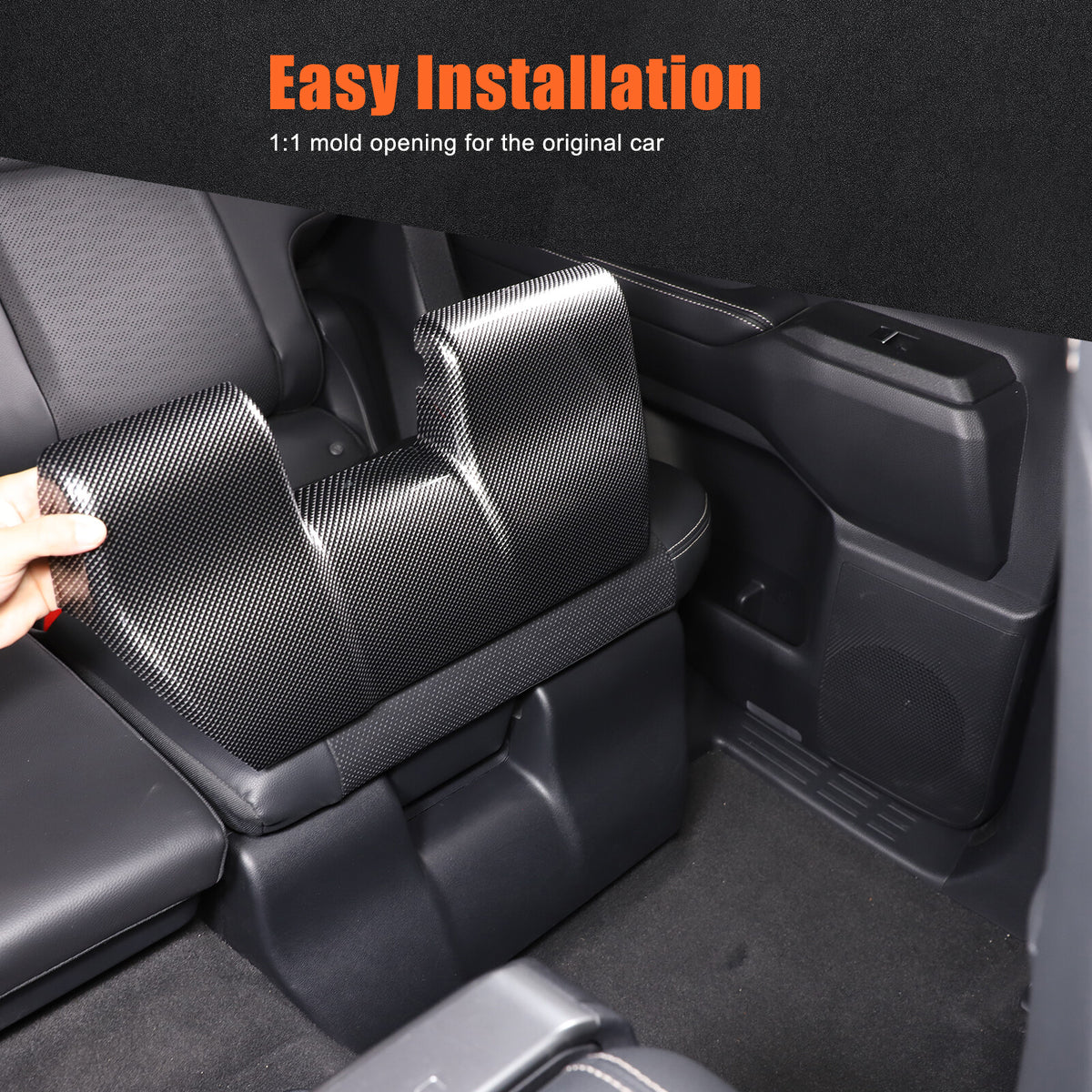 ABS Carbon Rear Seat Anti-kick Panel Trim For Toyota Land Cruiser LC250 24+ 17