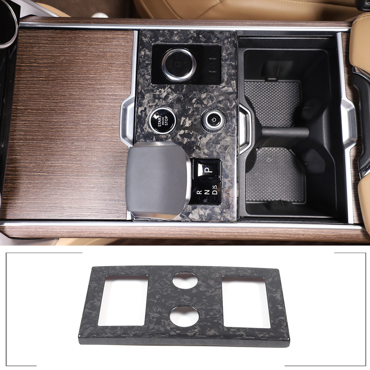 Forged Real Carbon Fiber Center Gear Shift Panel Trim For Range Rover Vogue 23+ 3