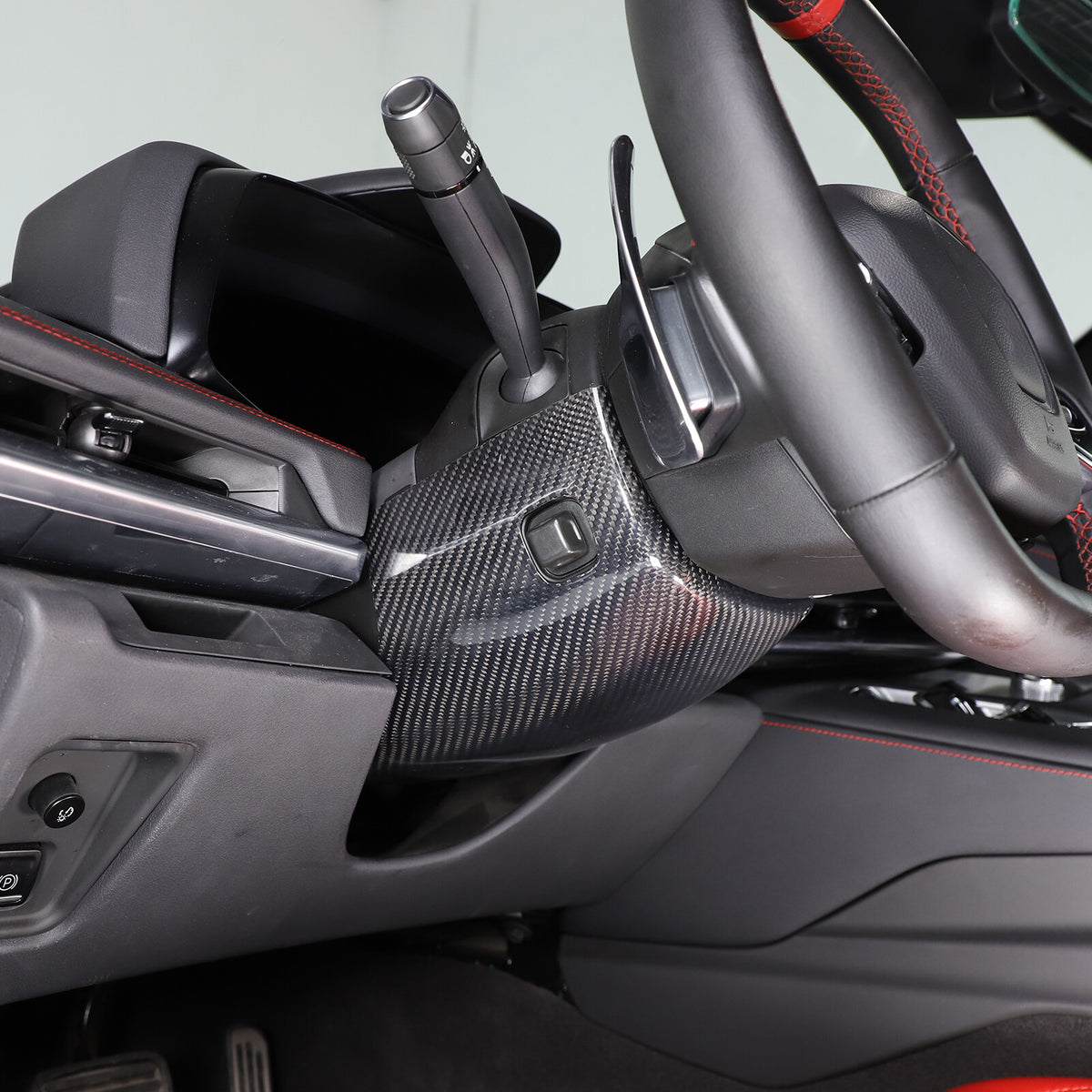 Real Carbon fiber Steering Wheel Upper & Lower Base Cover For Corvette C8 20-26 10