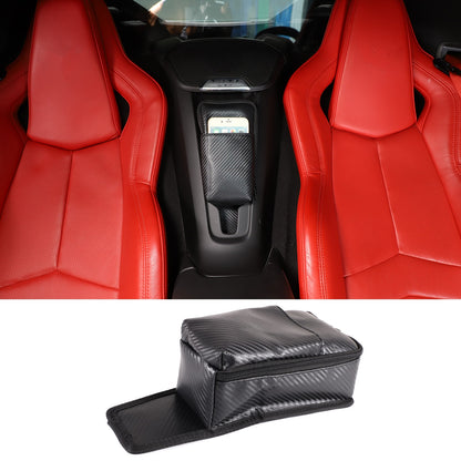 Carbon Fiber Pattern Rear Seat Center Storage Bag For Corvette C8 2020+ 5