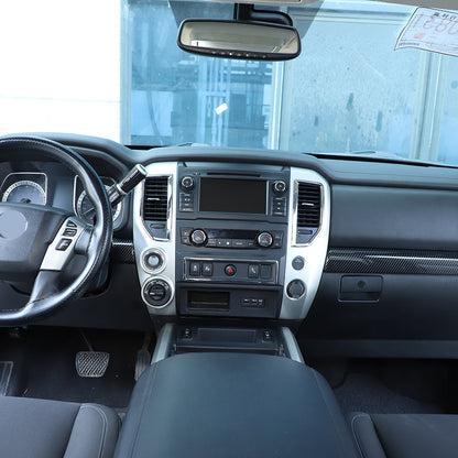 ABS Carbon fiber Dashboard Center Console Trim Cover for Nissan Titan 2016-23 15