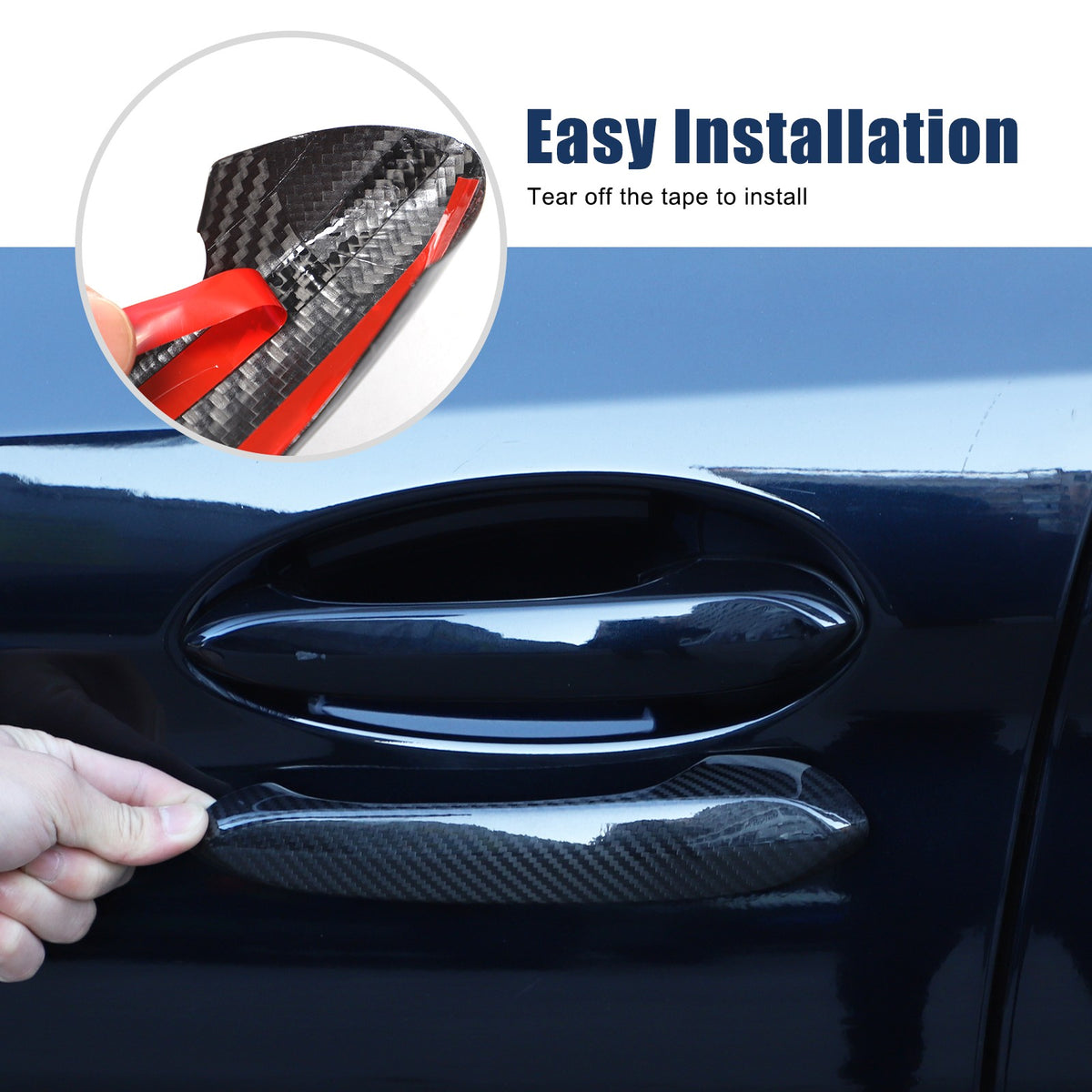 Real Carbon Fiber Outer Door Handle Protector Cover For BMW 5 Series 2022 20