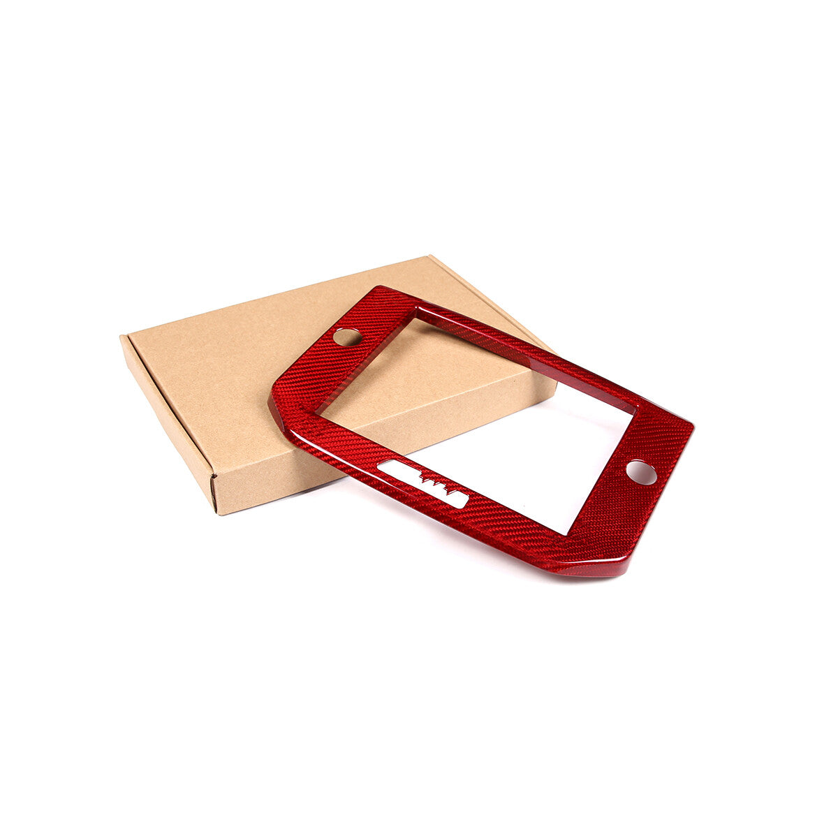 Red Carbon Fiber GPS Navigation Panel Cover Trim For Maserati Ghibli 2014-2015 5