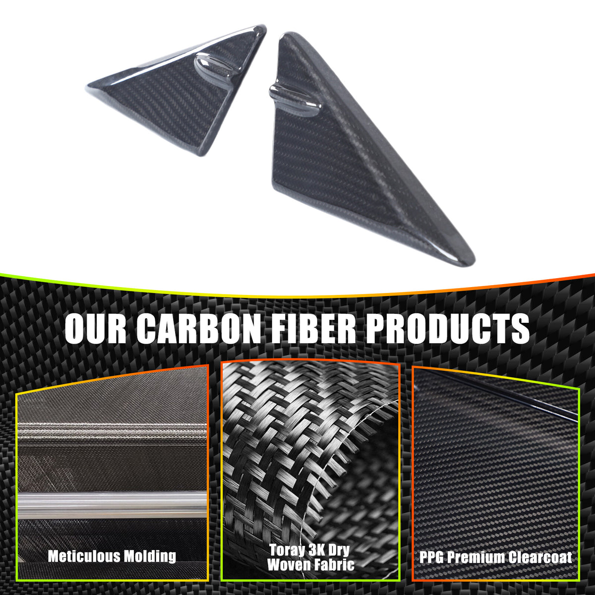 Real Carbon Front Triangle A-Pillar Cover For Lexus RC F GT3 Track ART 14-22 US 5
