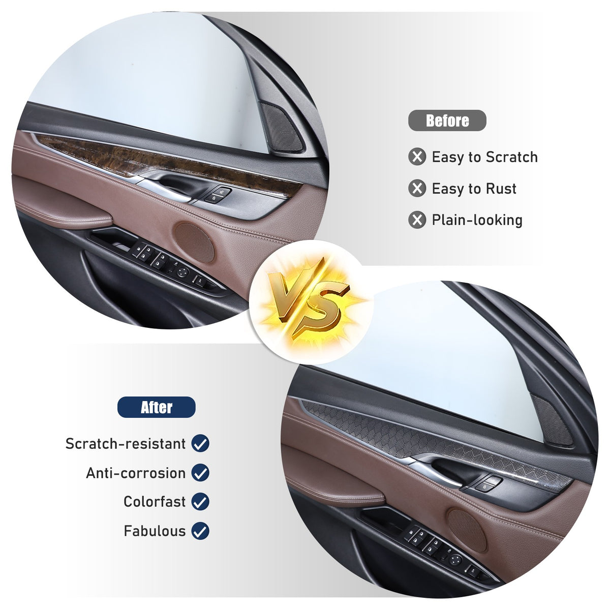 Hondycomb Carbon Fiber Interior Door Panel Trim Cover For BMW X5 X6 F15 F16 14+ 3