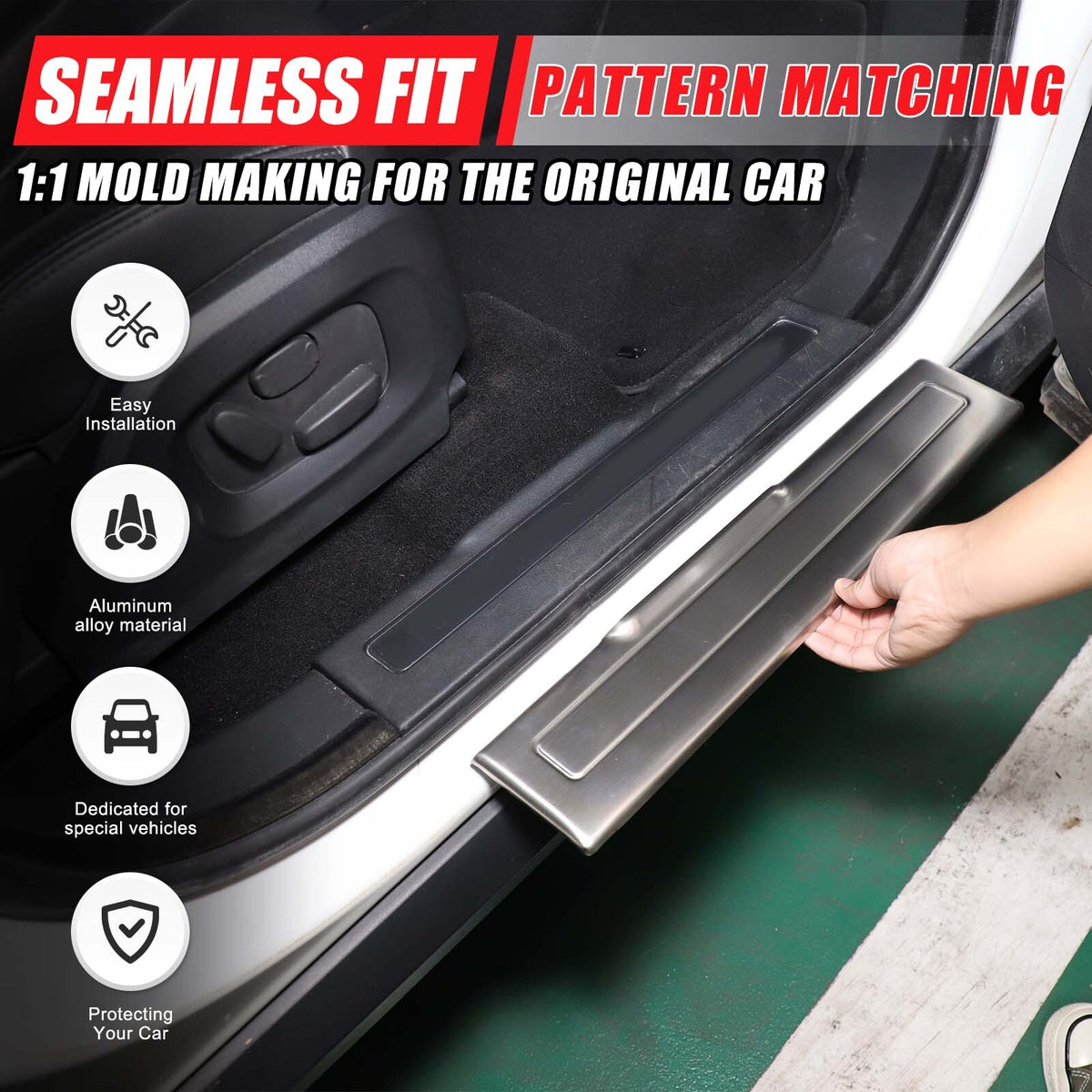 Silver Interior Door Sill Guard Protector Cover For Range Rover Evoque L538 16