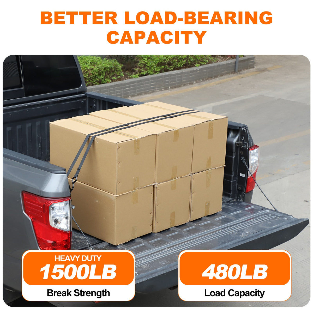Carbon Steel Truck Bed Tie Down Ratchet Strap For Nissan Titan 2016-2023 5