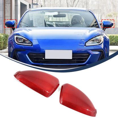 Red Real Carbon Fiber Exterior Mirror Cover Trim For Toyota 86/Subaru BRZ 2022+ 3
