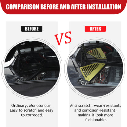 Yellow Engine Bay Side Panel Cover Overlay Coupe For Corvette C8 2020-26 22