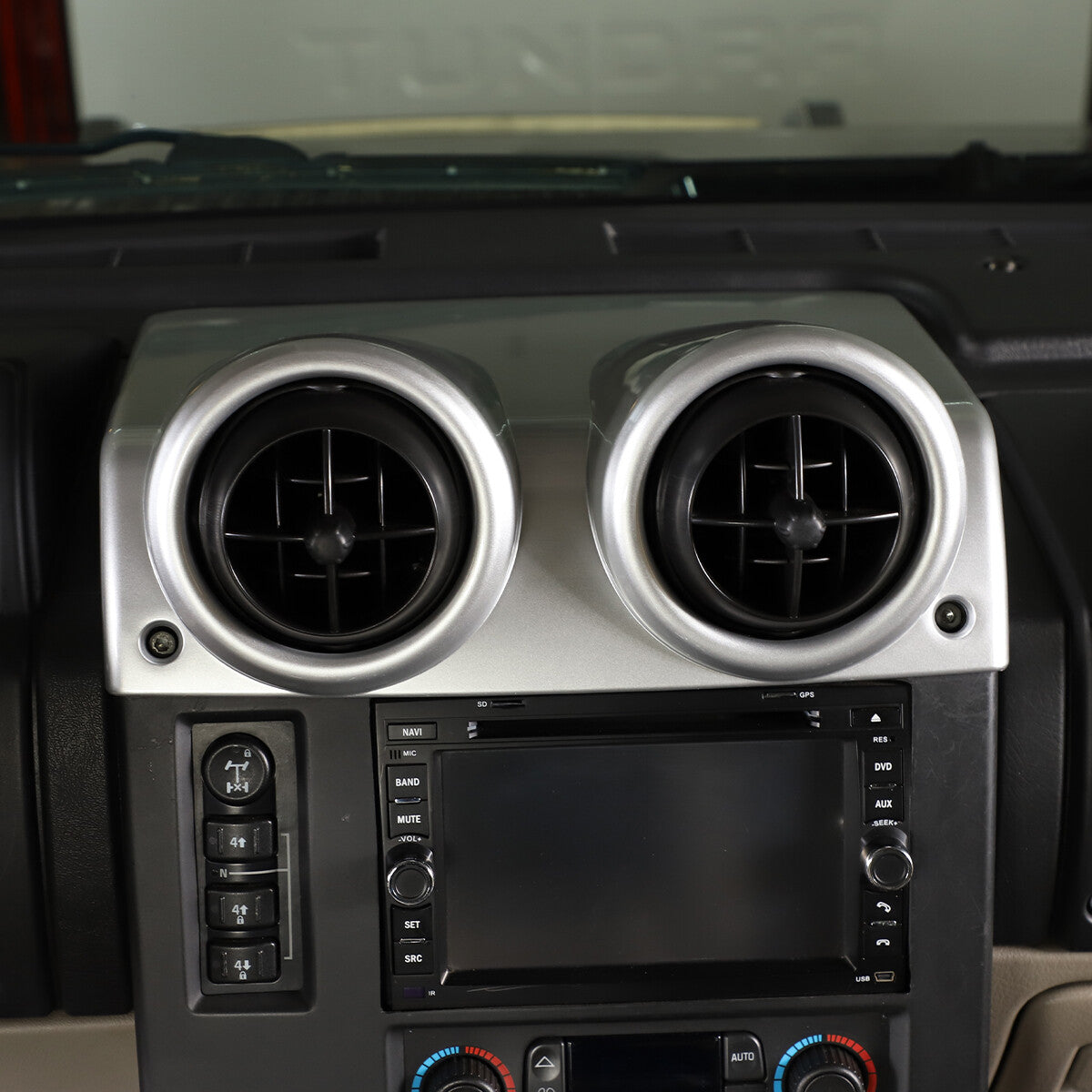 For Hummer H2 03-09 Dashboard Center Air Vent Panel Cover Trim Silver 9