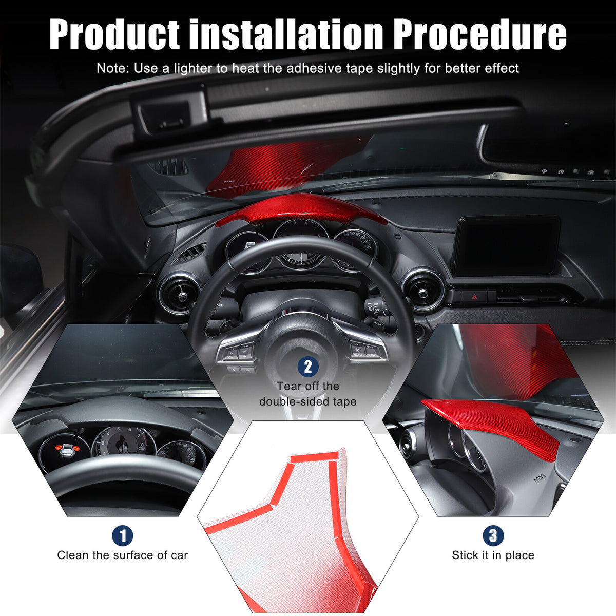 Red Real Carbon Fiber Interior Full Interior Trim For Mazda MX-5 Miata 2016-2026 - Variants 1-5 57