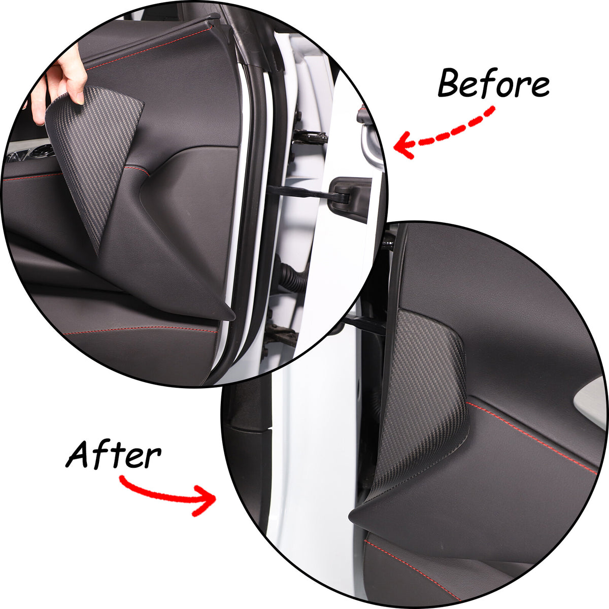 Matt Real Carbon Fiber Dashboard Anti-collision Door Trim Cover For Corvette C8 19