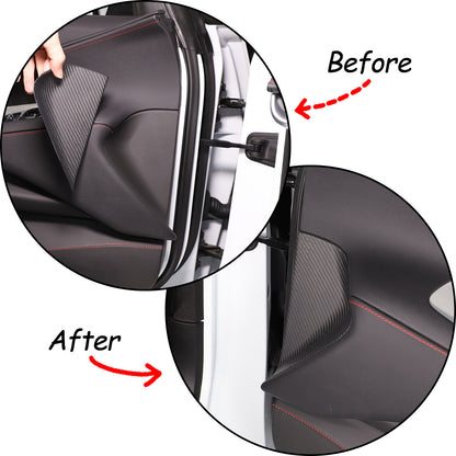 Matt Real Carbon Fiber Dashboard Anti-collision Door Trim Cover For Corvette C8 19