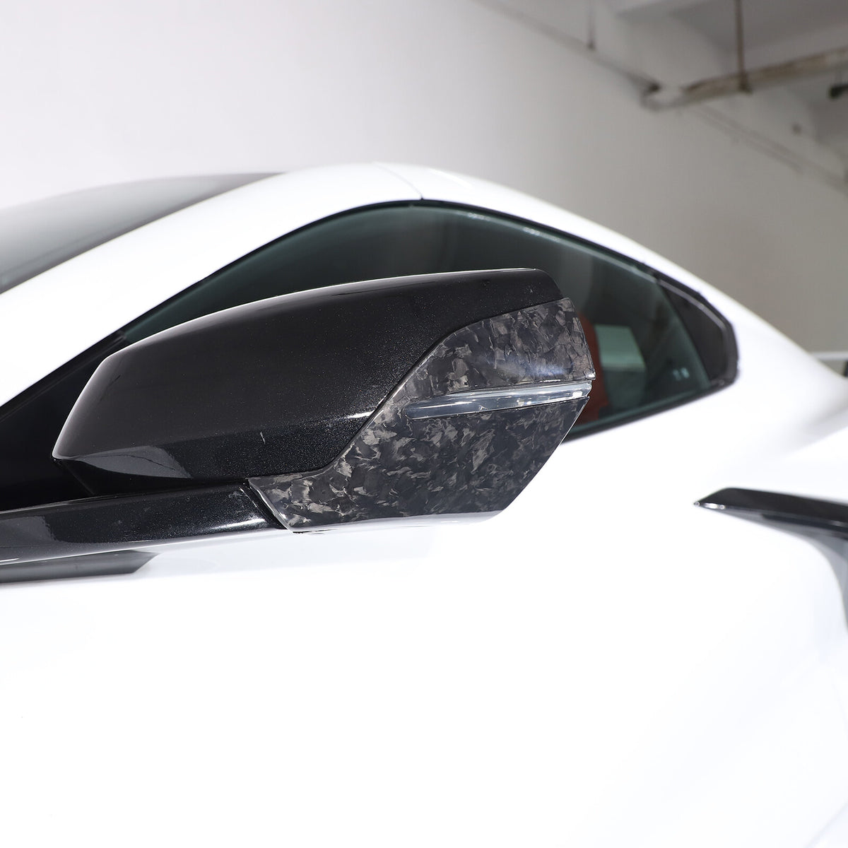 Forged Real Carbon Fiber Side Mirror Base Lower Cover Trim For Corvette C8 20-26 7