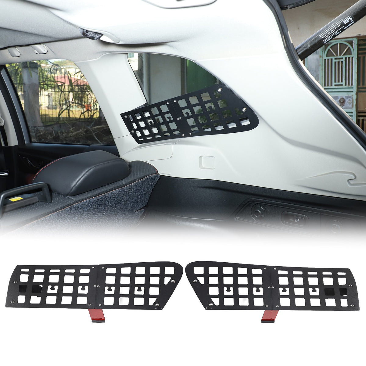 Side Window Cargo Barrier & Organizer Molle Panel For Subaru Forester 2019-2024 11